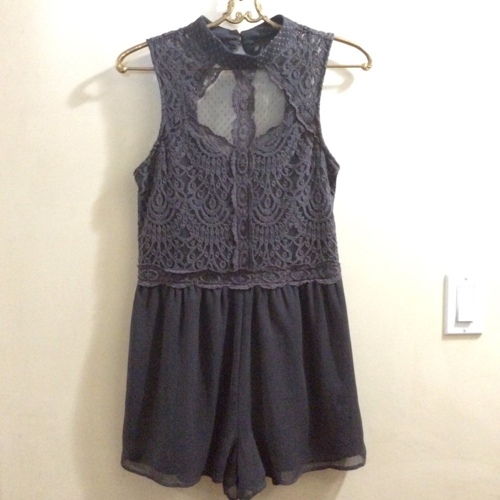Xhilaration black lace romper